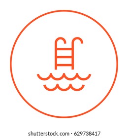 Pool ladder line vector icon