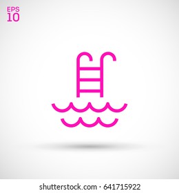 Pool ladder line vector icon