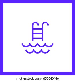 Pool ladder line vector icon