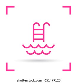 Pool ladder line vector icon