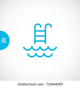 Pool ladder line vector icon