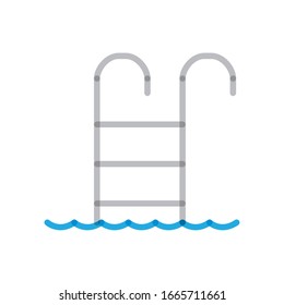 pool ladder multiply line style icon design of travel service reception room resort accommodation motel lobby and vacation theme Vector illustration
