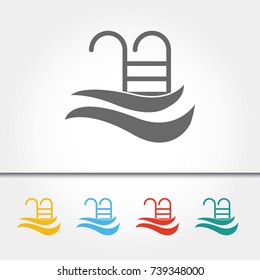 Pool Ladder Single Icon Vector Illustration