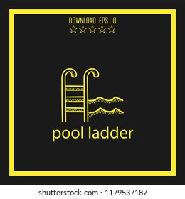 pool ladder sketch vector icon