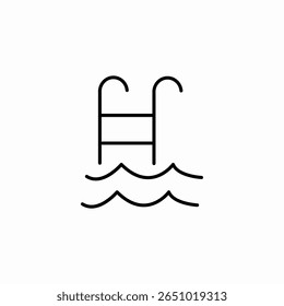 pool ladder water icon sign vector