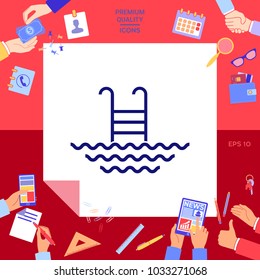 Pool line icon