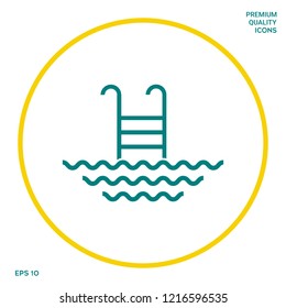 Pool line icon. Graphic elements for your design