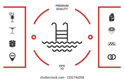 Pool line icon. Graphic elements for your design