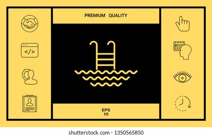 Pool line icon. Graphic elements for your design