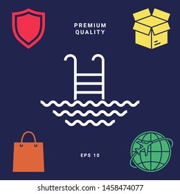 Pool line icon. Graphic elements for your design