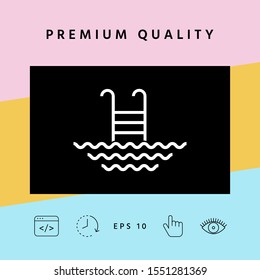 Pool line icon. Graphic elements for your design