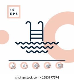 Pool line icon. Graphic elements for your design