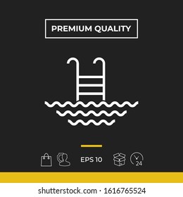Pool line icon. Graphic elements for your design