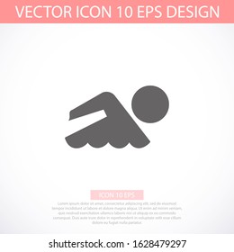 Pool line icon isolated on white background. Outline water park symbol for website design, mobile app, user interface. Water pictogram. Vector illustration, editable stroke