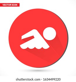 Pool line icon isolated on white background. Outline water park symbol for website design, mobile app, user interface. Water pictogram. Vector illustration, editable stroke