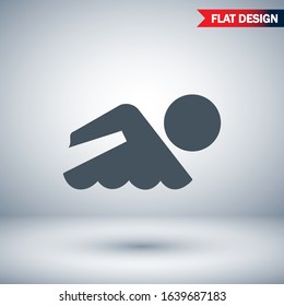 Pool line icon isolated on white background. Outline water park symbol for website design, mobile app, user interface. Water pictogram. Vector illustration, editable stroke
