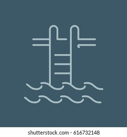 pool line icon, outline vector logo illustration
