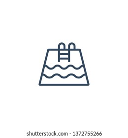 Pool line icon for web and mobile