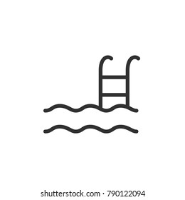 Pool. linear icon. Line with Editable stroke