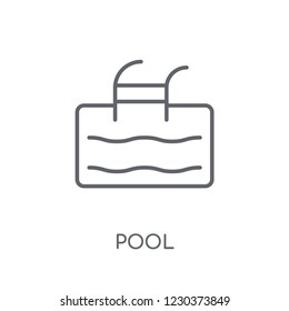 Pool linear icon. Modern outline Pool logo concept on white background from Hotel and Restaurant collection. Suitable for use on web apps, mobile apps and print media.