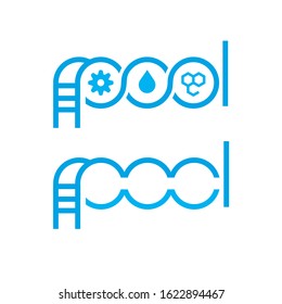 Pool logo type word design
