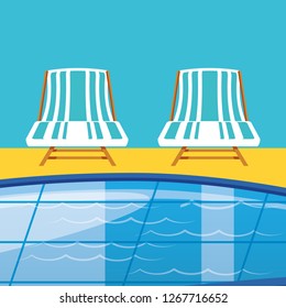 pool luxury with chairs scene