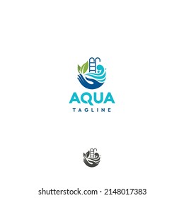 Pool maintenance and repair service vector logo