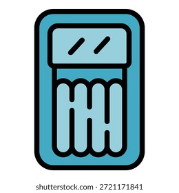 Icono de alfombra de piscina. Icono del Vector de la estera de la piscina para el Diseño web aislado en el color de fondo blanco plano