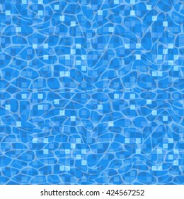 pool, mosaic tiles under the water, vector