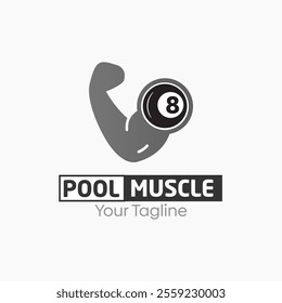 Pool Muscle Logo Design Template. Good for Business, Agency, Community and Organization.