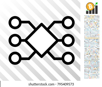 Pool Network Connections icon with 700 bonus bitcoin mining and blockchain graphic icons. Vector illustration style is flat iconic symbols design for crypto currency software.