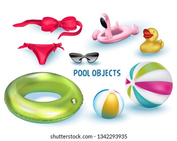 POOL OBJECTS. VECOT ILLUSTRATION