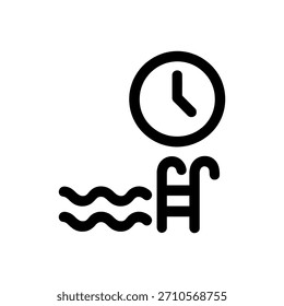 Pool Opening Schedule Icon Isolated On White Background