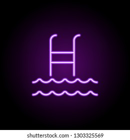 pool outline icon. Elements of Sport in neon style icons. Simple icon for websites, web design, mobile app, info graphics