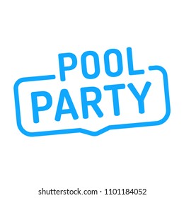 Pool party. Badge flat vector illustration on white background.	