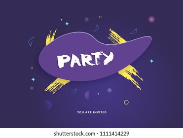 Pool Party banner. Horizontal flyer for holiday design. Card for social media and web.  Vector illustration.