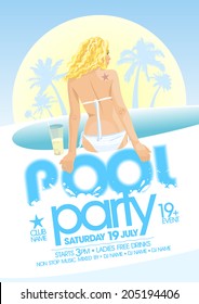 Pool party design template. Eps10