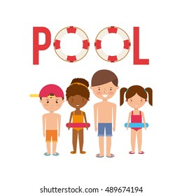 pool party enjoy icon vector illustration design