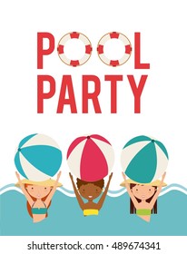 pool party enjoy icon vector illustration design