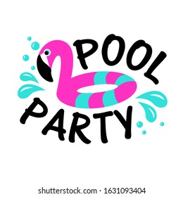 Pool party. Flamingo vector files. Vacation mode. Vacation summer.