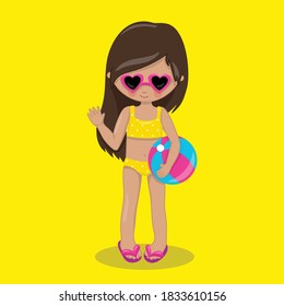 pool party girl design vector illustration
