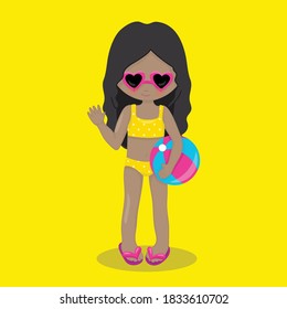 Billard-Party-Girl-Design, Vektorgrafik
