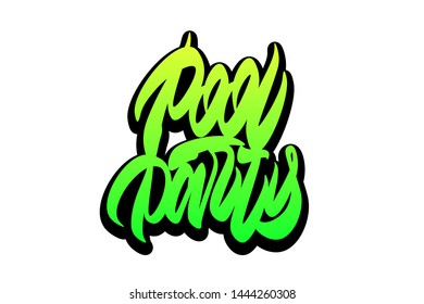 Pool Party. Handwritten vector lettering design. Vector calligraphy illustration isolated. Typography for banners, badges, postcard, t-shirt, prints, posters.