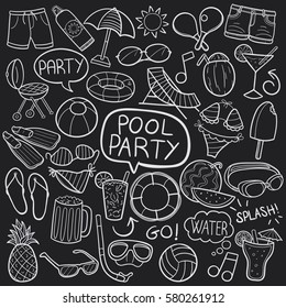 Pool Party Holidays Doodle 