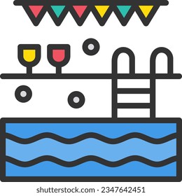 Pool Party Icon image. Suitable for mobile application.