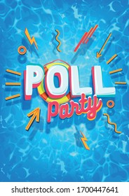 pool party illustration banner for summer