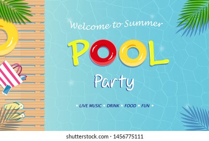 Pool party invitation vector illustration ep1