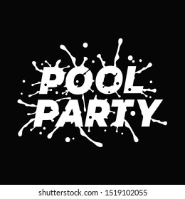 Pool party lettering logo. Vector illustration.