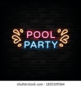 Pool Party Neon Text, Neon Sign