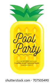 pool party/ pineapple invitation card template vector/illustration